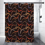 Australian Boomerang Pattern Print Shower Curtain
