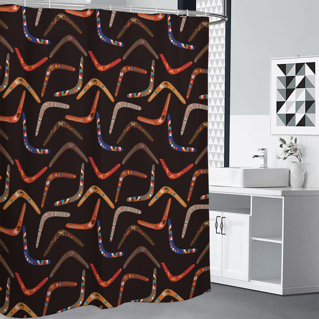 Australian Boomerang Pattern Print Shower Curtain