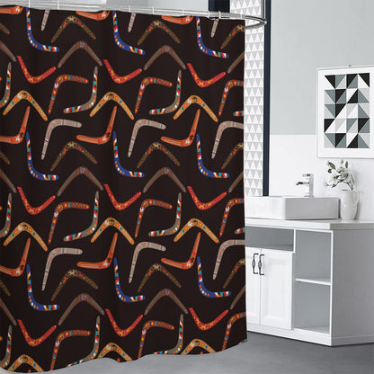 Australian Boomerang Pattern Print Shower Curtain