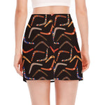Australian Boomerang Pattern Print Side Slit Mini Skirt