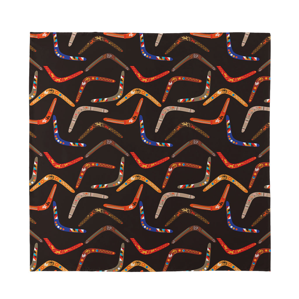 Australian Boomerang Pattern Print Silk Bandana