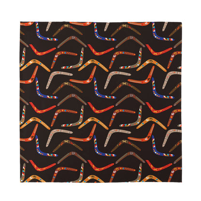 Australian Boomerang Pattern Print Silk Bandana