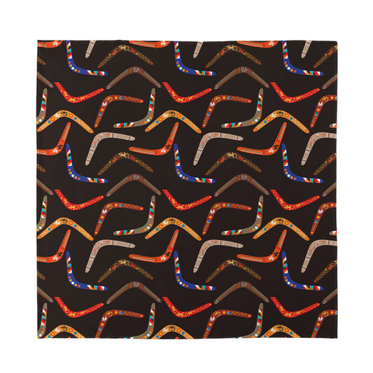 Australian Boomerang Pattern Print Silk Bandana