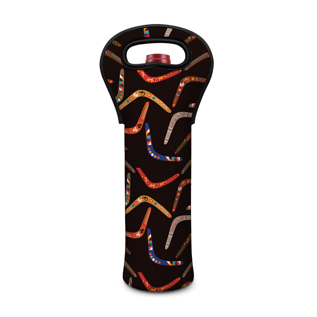 Australian Boomerang Pattern Print Single Neoprene Wine Tote