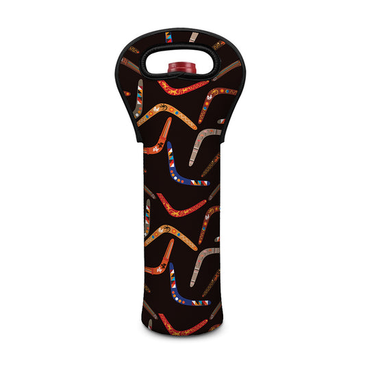 Australian Boomerang Pattern Print Single Neoprene Wine Tote