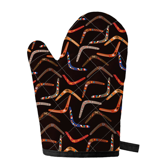 Australian Boomerang Pattern Print Single Oven Mitt