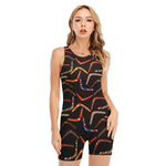 Australian Boomerang Pattern Print Sleeveless One Piece Swimsuit