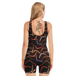 Australian Boomerang Pattern Print Sleeveless One Piece Swimsuit