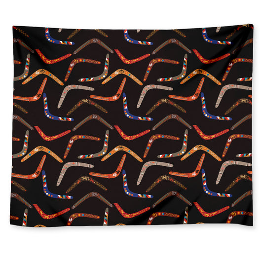 Australian Boomerang Pattern Print Tapestry