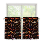 Australian Boomerang Pattern Print Tier Curtains