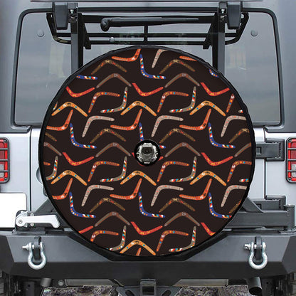 Australian Boomerang Pattern Print Tire Cover With Camera Hole