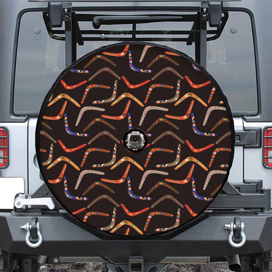Australian Boomerang Pattern Print Tire Cover With Camera Hole