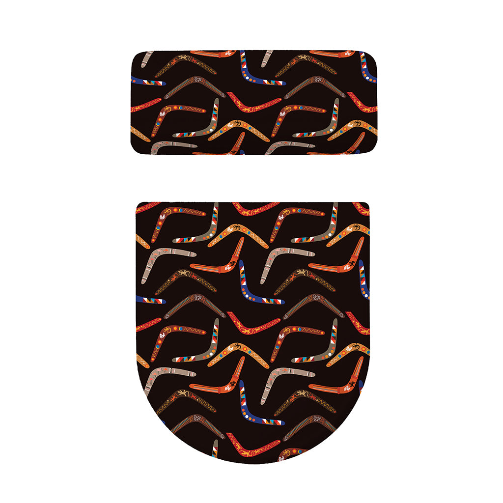 Australian Boomerang Pattern Print Toilet Lid And Tank Cover Set