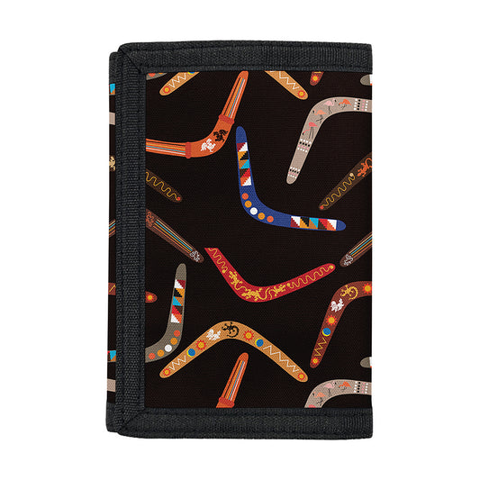 Australian Boomerang Pattern Print Trifold Wallet
