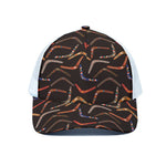 Australian Boomerang Pattern Print White Mesh Trucker Cap