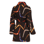 Australian Boomerang Pattern Print Women's Bathrobe