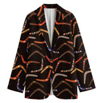 Australian Boomerang Pattern Print Women's Cotton Blazer