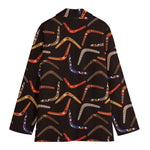 Australian Boomerang Pattern Print Women's Cotton Blazer