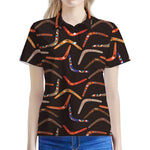 Australian Boomerang Pattern Print Women's Polo Shirt