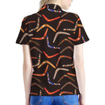 Australian Boomerang Pattern Print Women's Polo Shirt