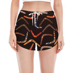 Australian Boomerang Pattern Print Women's Split Running Shorts