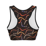Australian Boomerang Pattern Print Women's Sports Bra