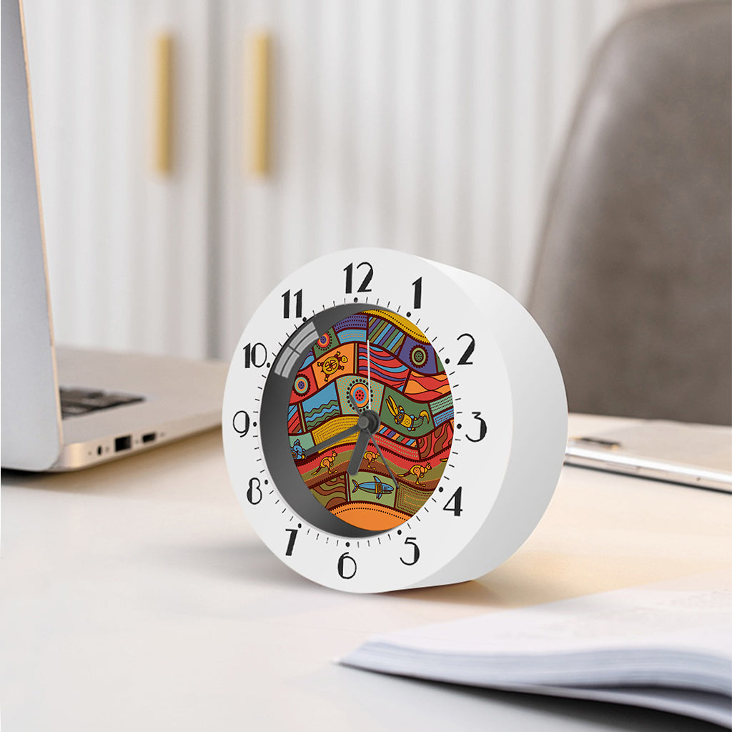 Australian Ethnic Pattern Print Alarm Clock