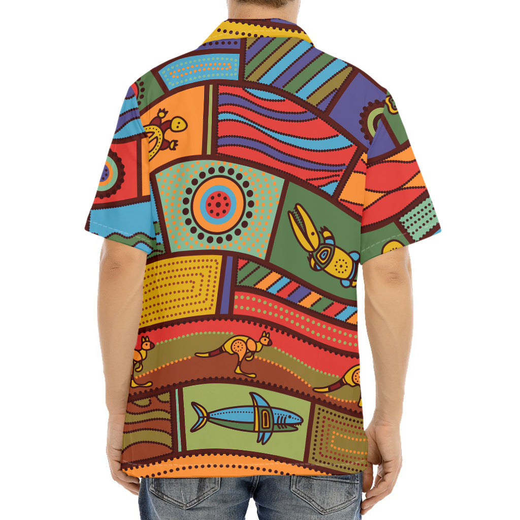 Australian Ethnic Pattern Print Aloha Shirt