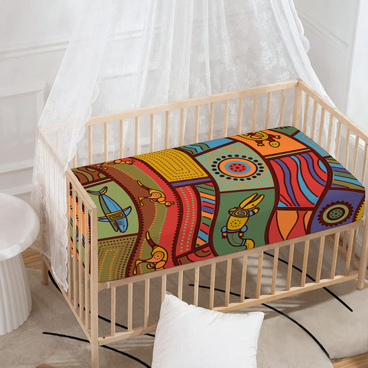 Australian Ethnic Pattern Print Baby Crib Sheet