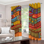 Australian Ethnic Pattern Print Blackout Grommet Curtains