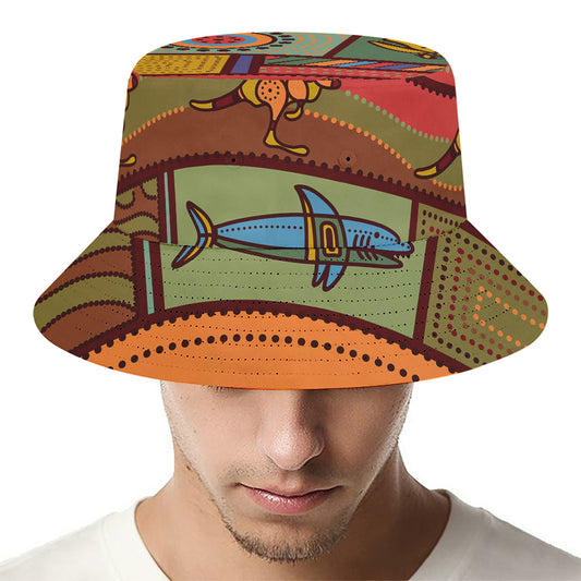 Australian Ethnic Pattern Print Bucket Hat