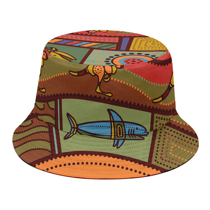 Australian Ethnic Pattern Print Bucket Hat