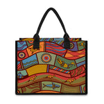 Australian Ethnic Pattern Print Canvas Tote Bag