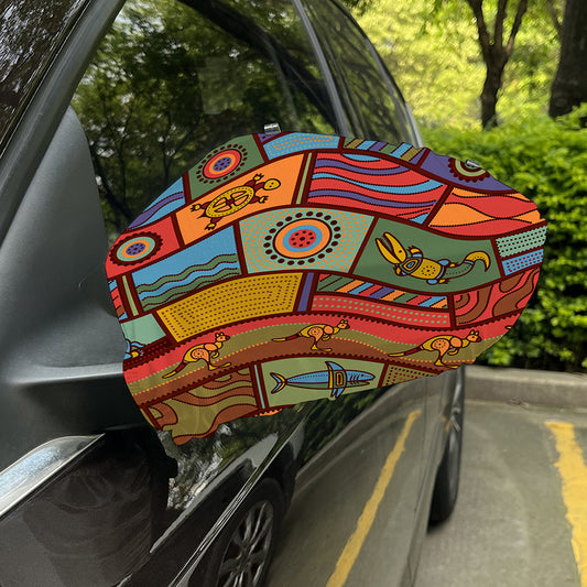 Australian Ethnic Pattern Print Car Side Mirror Covers