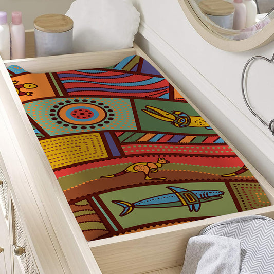 Australian Ethnic Pattern Print Changing Pad Cover