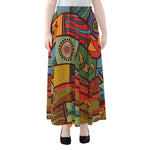 Australian Ethnic Pattern Print Chiffon Maxi Skirt