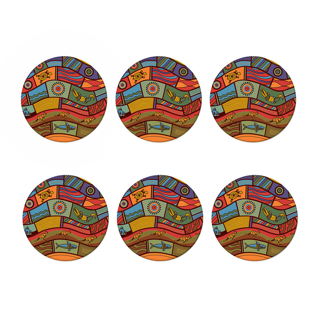 Australian Ethnic Pattern Print Coaster Set