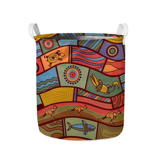 Australian Ethnic Pattern Print Collapsible Laundry Basket