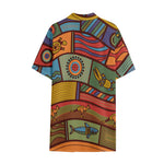 Australian Ethnic Pattern Print Cotton Hawaiian Shirt