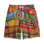 Australian Ethnic Pattern Print Cotton Shorts