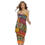 Australian Ethnic Pattern Print Cross Back Cami Dress