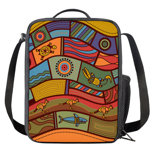 Australian Ethnic Pattern Print Crossbody Lunch Bag