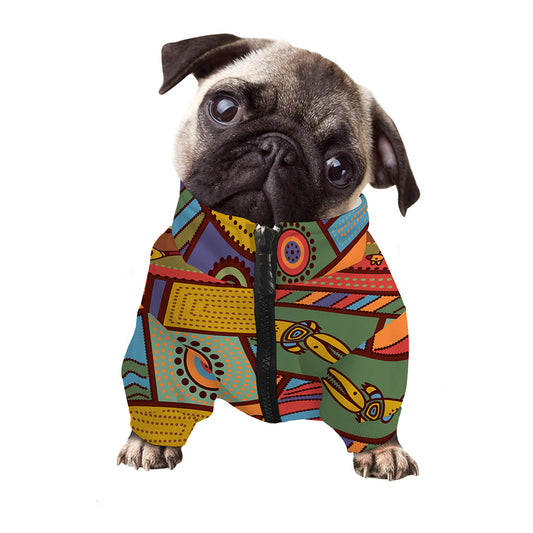 Australian Ethnic Pattern Print Dog Zip Up Jacket