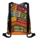 Australian Ethnic Pattern Print Drawstring Backpack