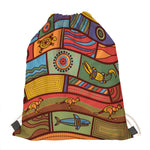 Australian Ethnic Pattern Print Drawstring Bag
