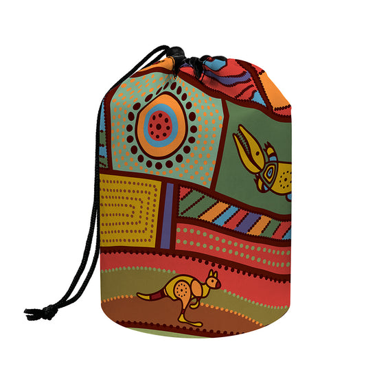 Australian Ethnic Pattern Print Drawstring Makeup Bag