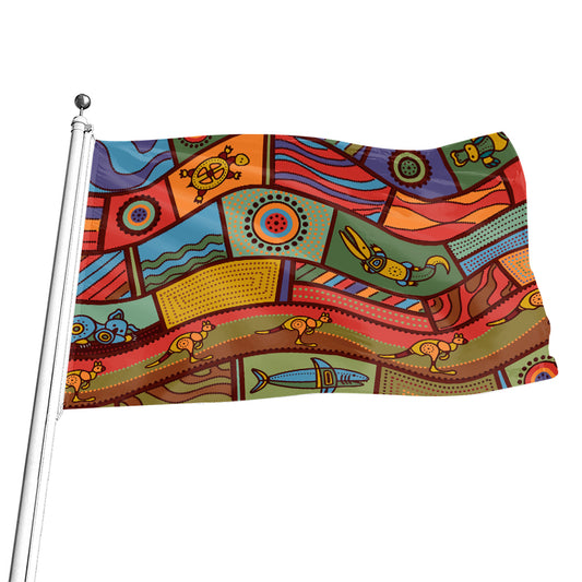 Australian Ethnic Pattern Print Flag