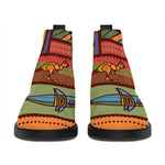 Australian Ethnic Pattern Print Flat Ankle Boots