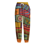Australian Ethnic Pattern Print Fleece Lined Knit Pants