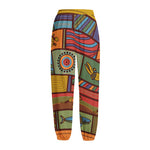 Australian Ethnic Pattern Print Fleece Lined Knit Pants